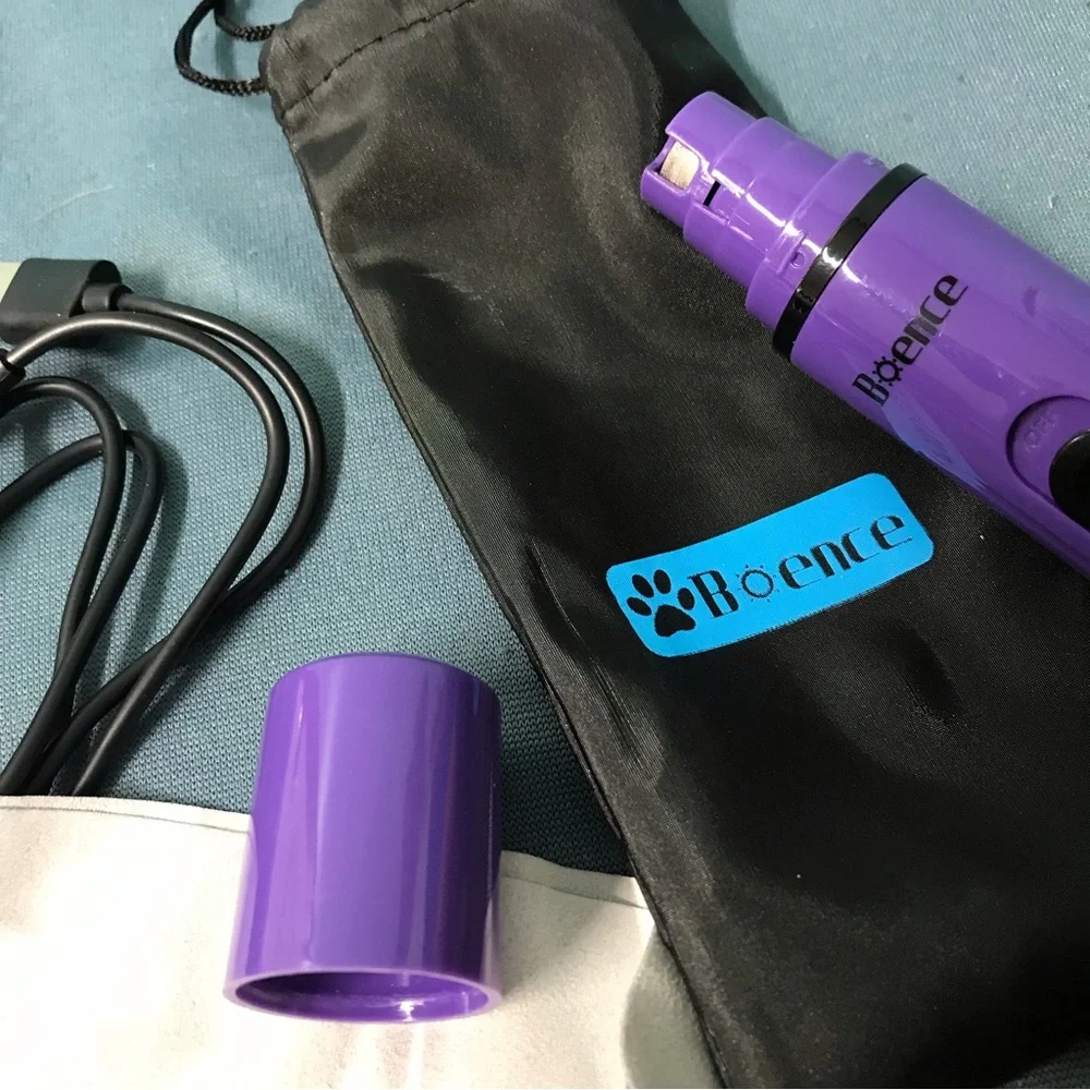 Boence Purple Rechargable Electric Pet Nail Grinder USB Charging for Dogs used
